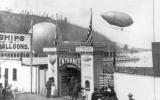 В 1905 году первопроходец воздухоплавателя, Скотт Томас Болдуин, возвращается из полета над Портлендом, штат Орегон (Библиотека Конгресса)
